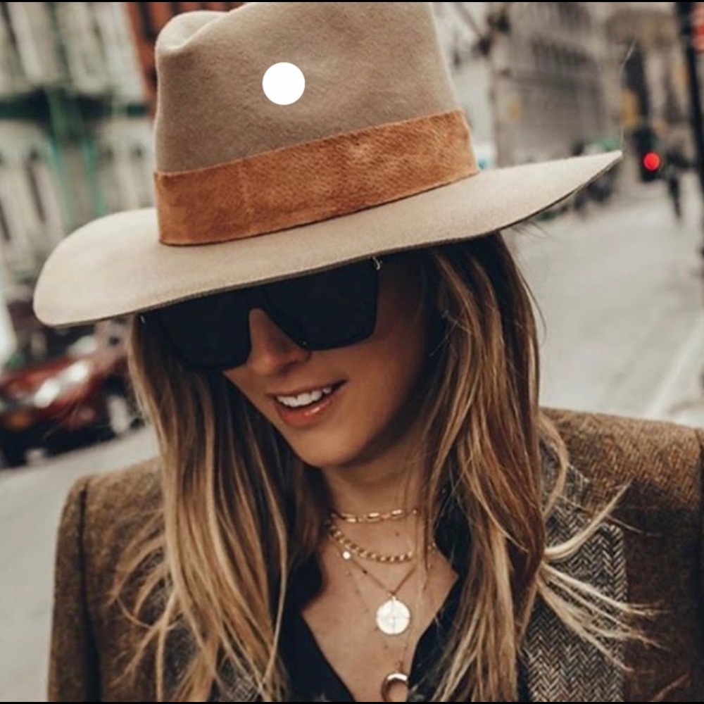 Light brown Wyeth Dylan wool Hat with Tan Band